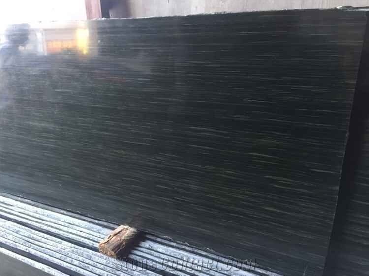 China Green Wood Vein Granite Tiles/Wave Green Granite High Polished Slabs-Good Price