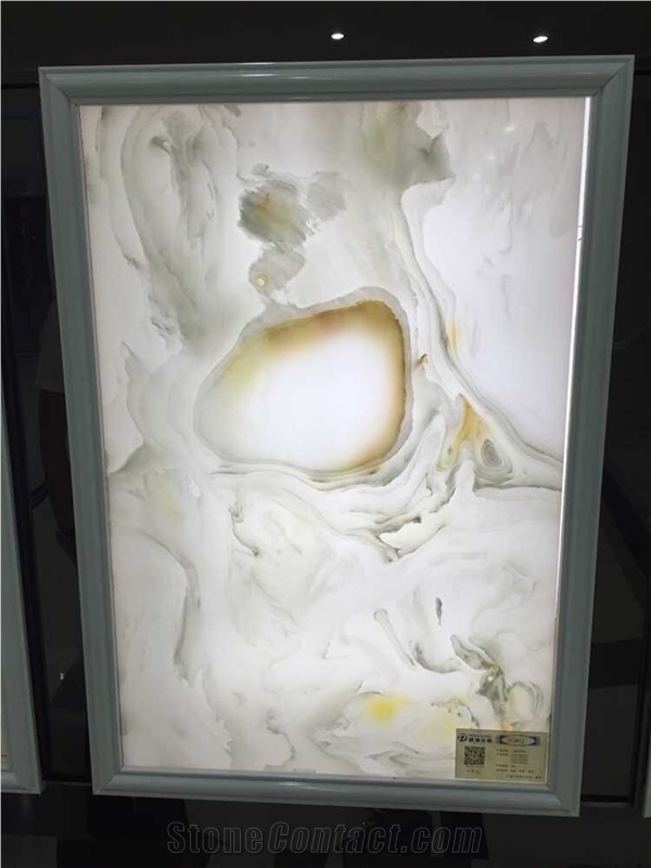 Manmade Panda White Onyx Artificial Stone/ Translucent White Onyx Tiles for Decorative Wall