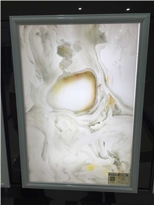 Manmade Panda White Onyx Artificial Stone/ Translucent White Onyx Tiles for Decorative Wall