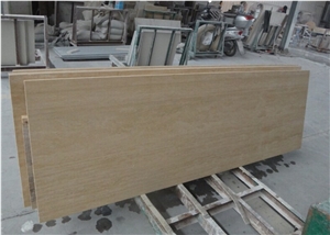 Beige Travertine Cut to Size Countertop for Kitchen, Bar with Bevel Edge, Turkey Cheap Yellow Marble Countertops