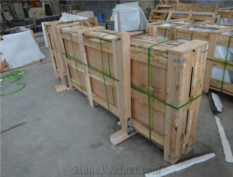 Beige Travertine Cut to Size Countertop for Kitchen, Bar with Bevel Edge, Turkey Cheap Yellow Marble Countertops