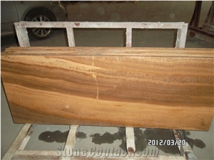 China Popular Cheap Wooden Vein Brown Marble Cut to Size Polished Countertop for Kitchen, Bar with Bevel Edge, Yellow Natural Building Stone Worktops, Desk Island Bar Tops, Villa Project