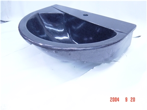 G684 Black Basalt Round Wash Basin/Sinks for Kitchen, Bathroom, Irregular Shape Sinks/Basins