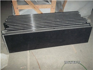 Mongolia Black Granite Kitchen Tops, Desk Tops, Bench Tops with Eased Edge, Chinese Cheap Black Granite Countertops in Beveled Edge