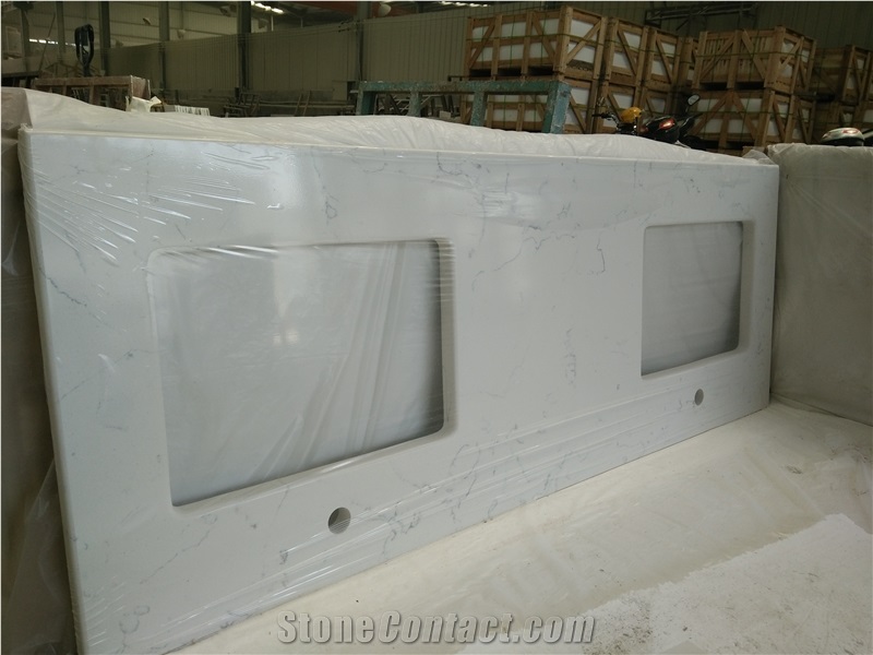 Carrara White Quartz Vanity Tops