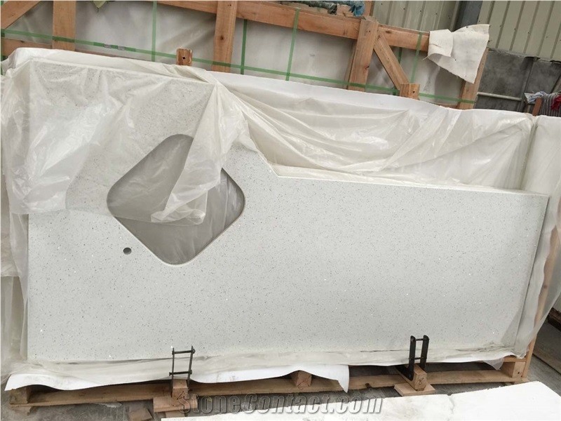 White Artificial Stone Kitchen Countertop