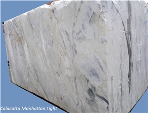 Calacatta Manhattan Light Marble Blocks, White Marble Blocks Italy
