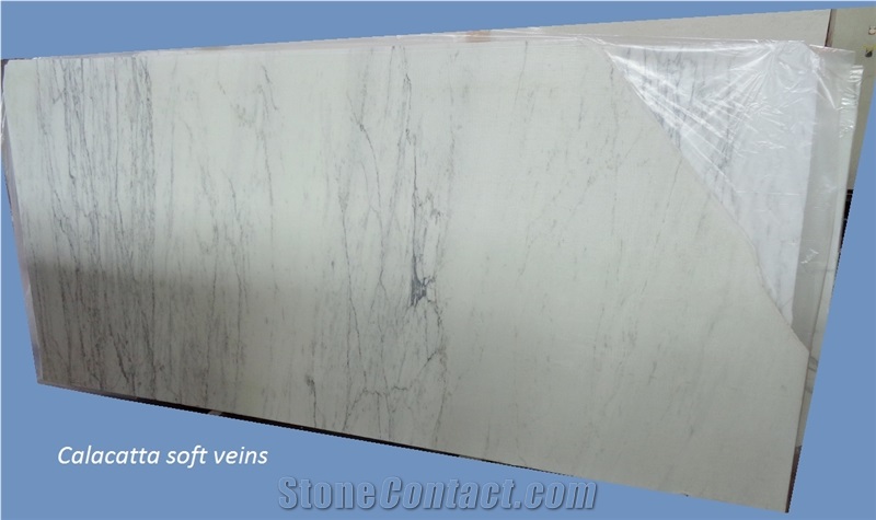 Calacatta Soft Veins Marble Tiles & Slabs, White Marble Tiles & Slabs Italy