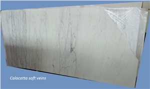 Calacatta Soft Veins Marble Tiles & Slabs, White Marble Tiles & Slabs Italy