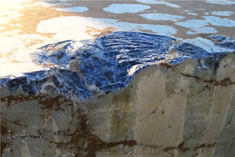 Lapis Lazuli Limestone Tiles & Slabs, Blue Limestone Tiles & Slabs Namibia