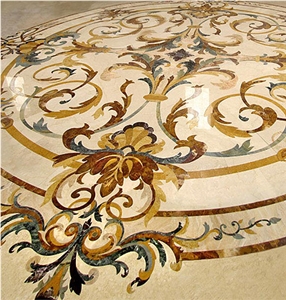 Marble Inlay Waterjet Floor Medallions Marble Inlay Waterjet Floor Medallions