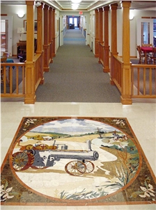 Marble Inlay Waterjet Floor Medallions
