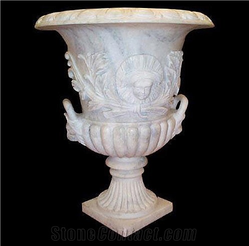Silky White Marble Planter
