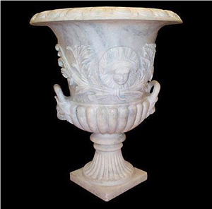 Silky White Marble Planter Silky White Marble Planter
