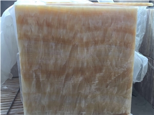 Honey Onyx Slabs & Tiles, Turkey Yellow Onyx, Cut to Size Transparent Effect