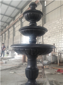 Black Modern Water Fountain for Outdoor Garden Decoration