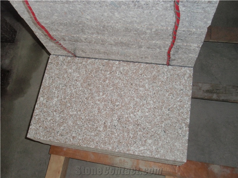 Bush Hammered G648 Granite Anti-Slip Stairs,Sahara Pink China Natural Stone Granite Steps Slabs & Tiles