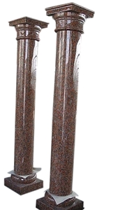 Polished Brown Columns,Hot Sale Pillars,Own Factory Polished Columns,China Granite Roman Columns