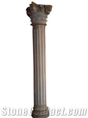 Polished Columns,Hot Sale Granite Pillars,Outside Door Decorating Pillars,Cheap Columns,Own Factory Hot Sale Brown Columns,