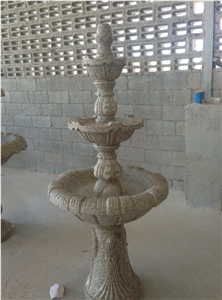 Sculptured Fountains/Garden Fountains,China Grey Granite Western New Design Modern Exterior Water Stone Fountain