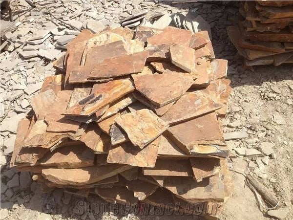 Slate Random Flagstone / Rusty Slate Flagstone / Landscaping Stones / Crazy Stone / Irregular Flagstone Landscape