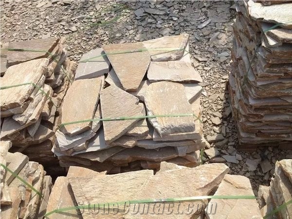 Slate Random Flagstone / Rusty Slate Flagstone / Landscaping Stones / Crazy Stone / Irregular Flagstone Landscape