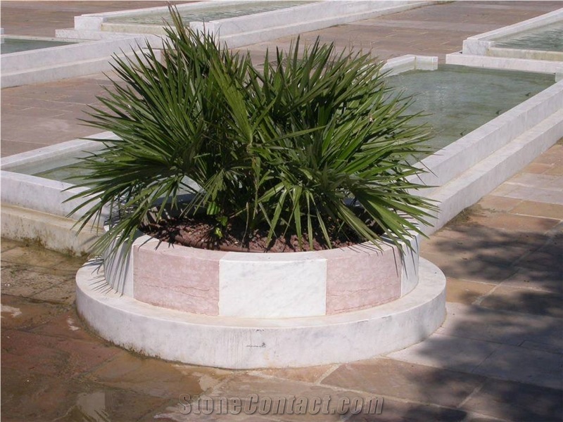 Bianco Carrara Cd Marble Flower Pot