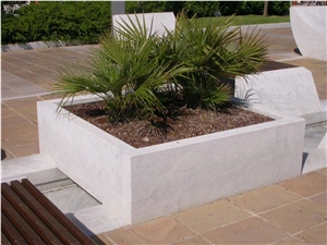 Bianco Carrara Cd Marble Flower Pot