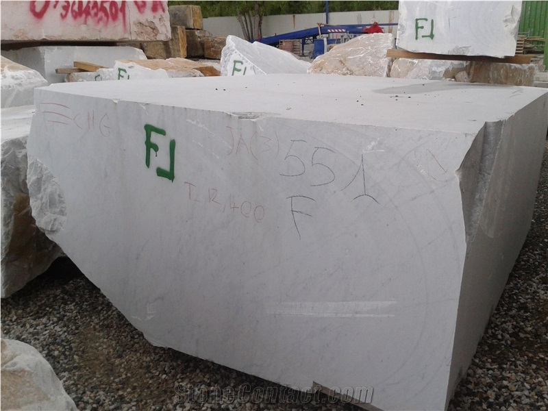 Bianco Carrara White Marble Block, Italy White Marble