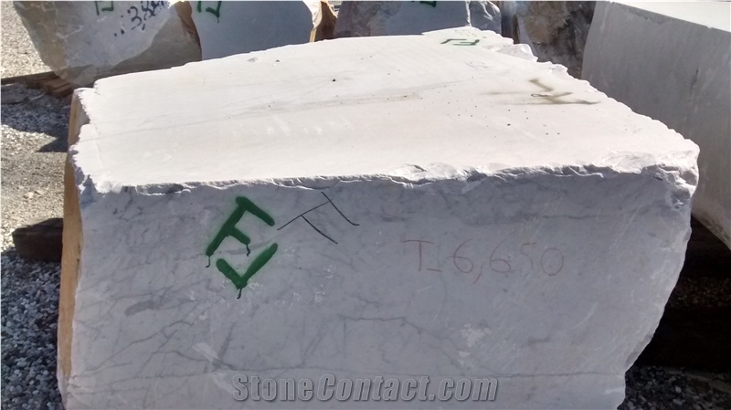 Bianco Carrara White Marble Block, Italy White Marble