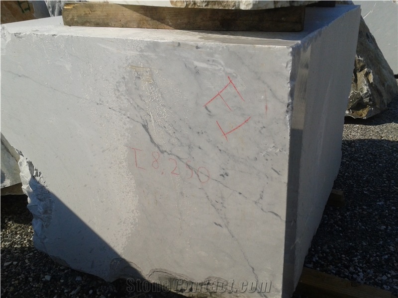 Bianco Carrara White Marble Block, Italy White Marble