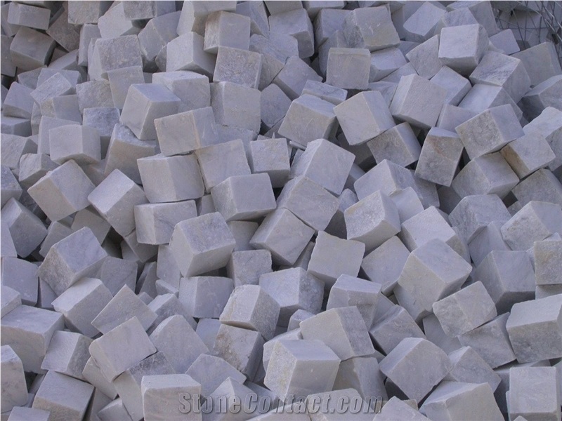 White Carrara Cubes, Bianco Carrara White Marble Cube Stone