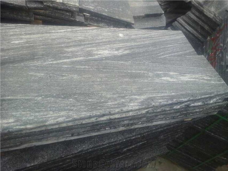 China Juparana Grey Granite, Landscaping Wood Vein Grey Granite Flamed Steps