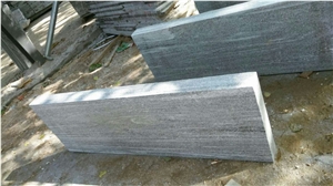 China Juparana Grey Granite, Landscaping Wood Vein Grey Granite Flamed Steps