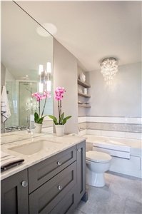 China White Engineered Stone Solid Surface for Vanity Top