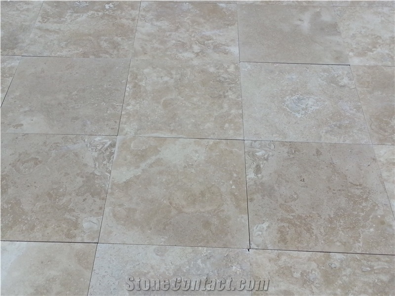 Durango Paredon Travertine 18x18x3/8" tiles & slabs, beige travertine floor tiles, wall tiles 