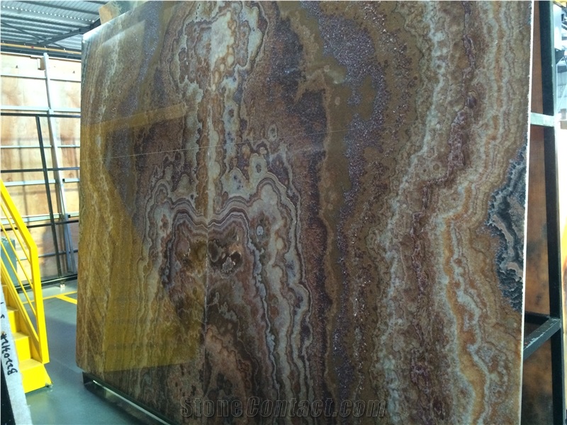 Rojo Vulkano Onyx Tiles & Slabs, Rojo Vulcano Onix, Mexico Red Onyx