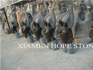 China Black Granite Stone Hand-Carving Sculpture, Black Granite Sculpture & Statue