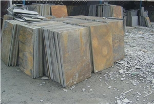 China Brown / Rusty Flooring Tiles, China Multicolor Slate