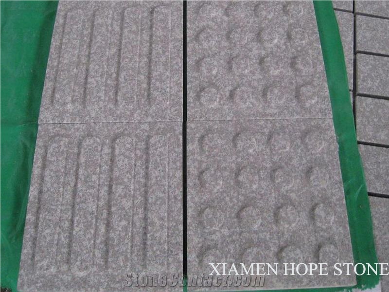 G687 Peach Red Granite Blind Paving Stone China Red Granite