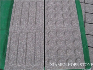 G687 Peach Red Granite Blind Paving Stone China Red Granite