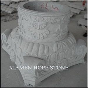 Granite Hand-Carved Column Bases, Grey Granite Column Bases Granite Hand-Carved Column Bases, Grey Granite Column Bases