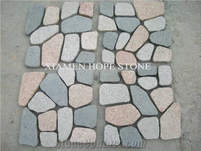 Granite Random Flagstones on Mesh