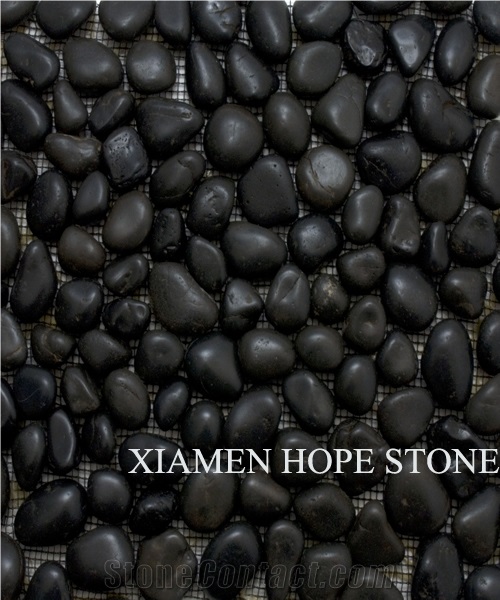 Pebble on Mesh, Black Pebble Stone