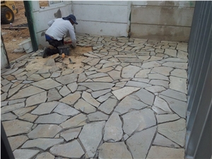Irregular Karystos Grey Slate Courtyard Pavement