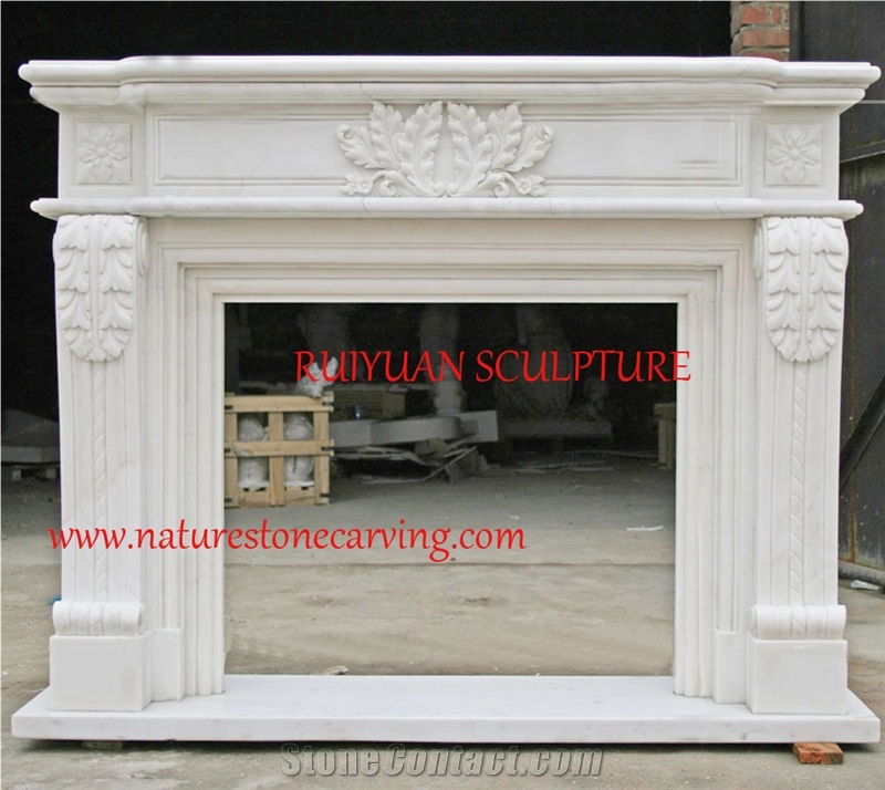 Mf-1001, Pure White Marble Fireplace