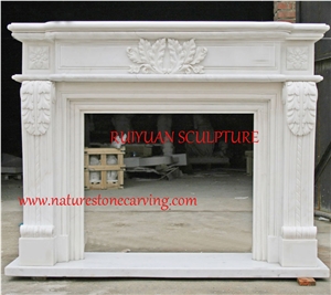 Mf-1001, Pure White Marble Fireplace