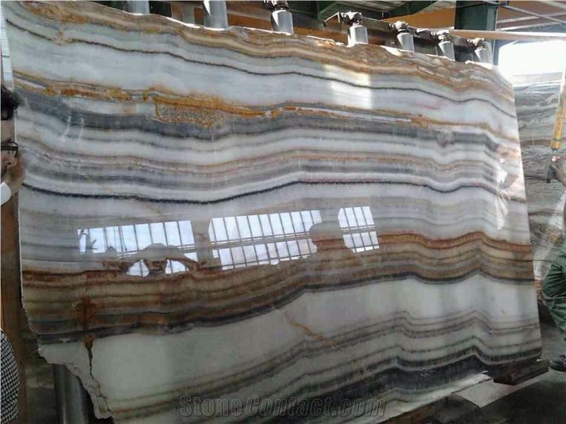 Grey Blue Onyx Blocks, Iran Grey Onyx
