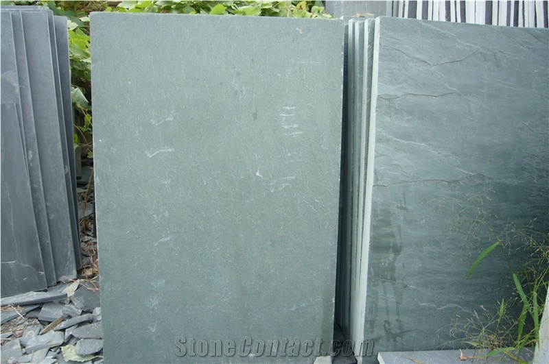 China Green Slate Slabs & Tiles, Slate Wall/Floor Tiles, Slate Stone Flooring