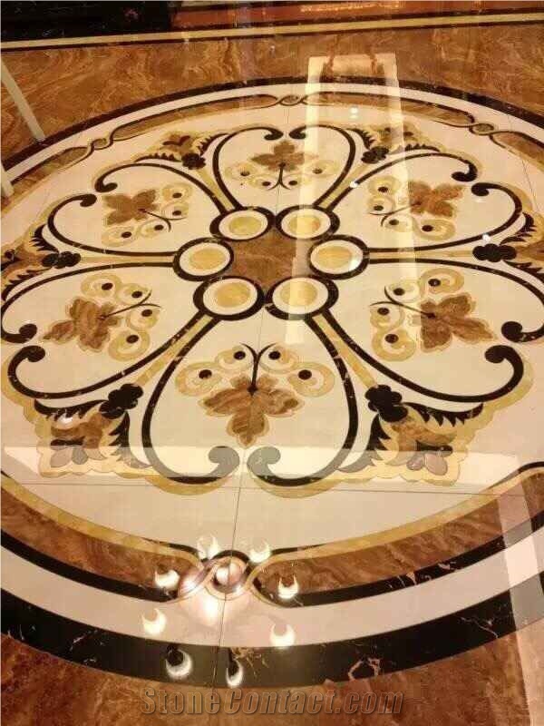 Marble Stone Waterjet Medallions, Waterjet Patterns Flooring Tiles